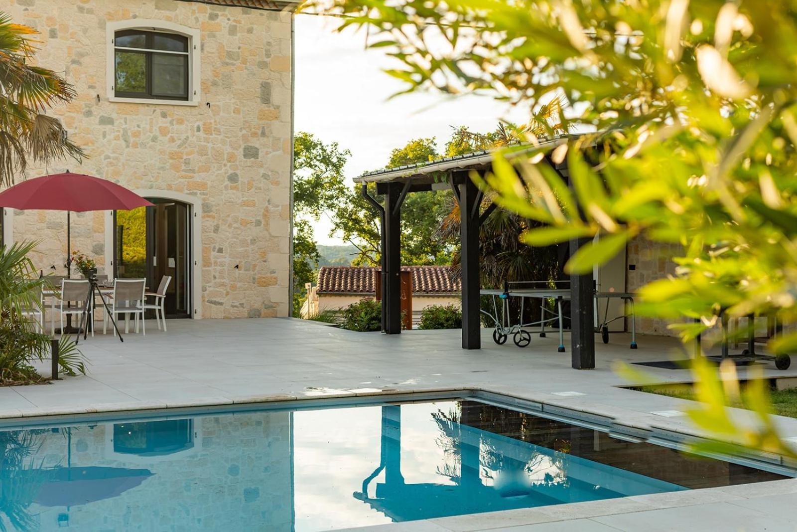 Villa Au Petit Bonheur Avec Clim - Hameau Au Calme - Piscine Chauffee - Petanque Moncrabeau Esterno foto